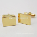 Fábrica Personalizar Ouro Plating Rectangle Cufflink com Logo